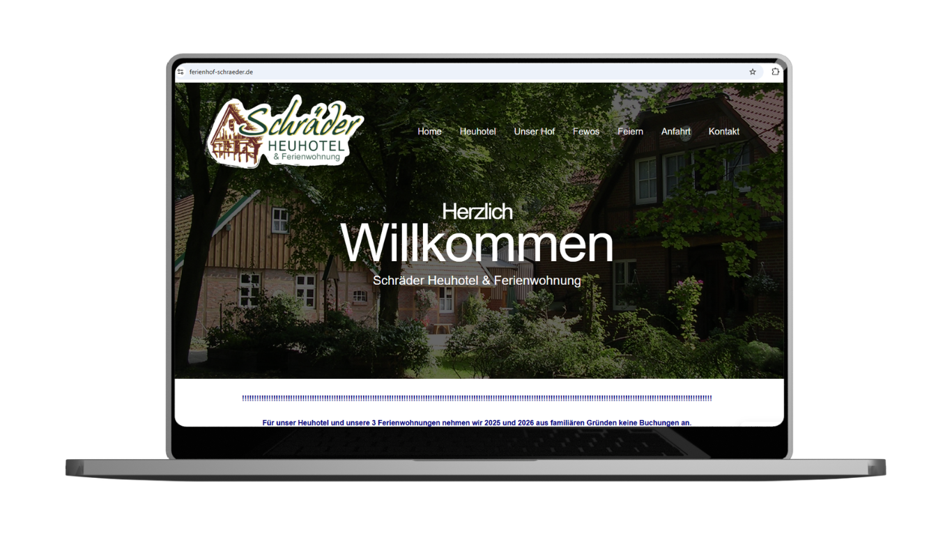 Heuhotel Schräder Website Referenz