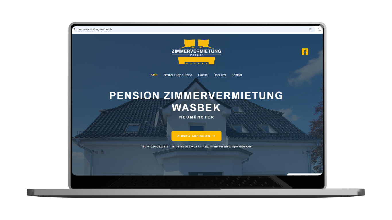 Zimmervermietung Wasbek Website Referenz